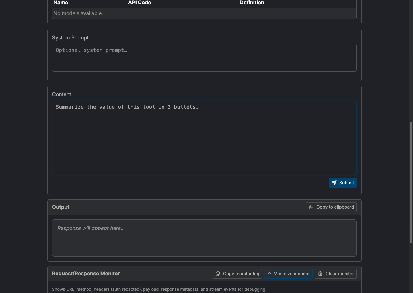 AI Chat Window screenshot