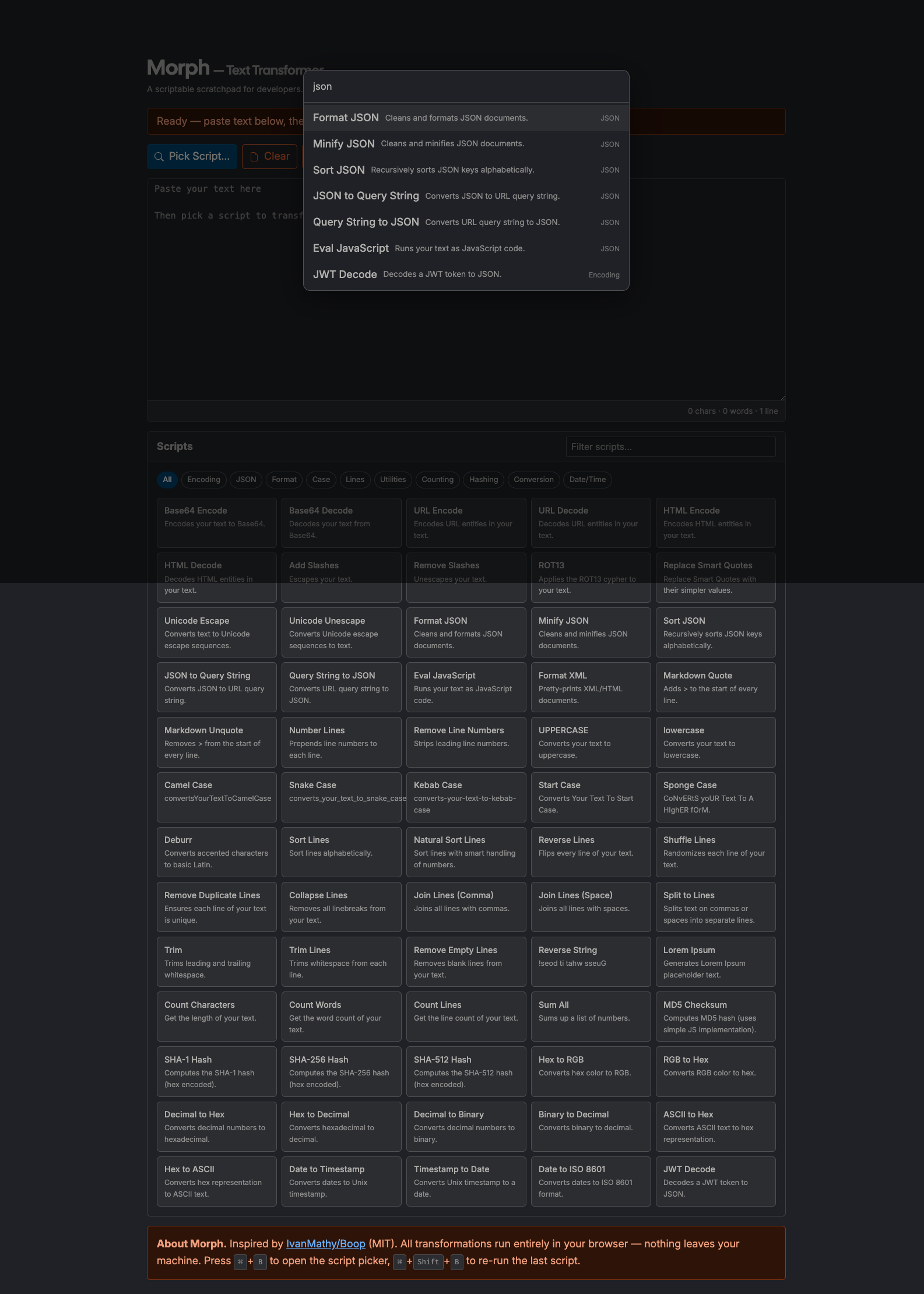 Morph — Text Transformer screenshot
